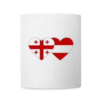 Georgia Austria Flag Heart - Mug - white - Front