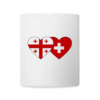 Géorgie Suisse Drapeau Coeur - Mug blanc - blanc - Devant