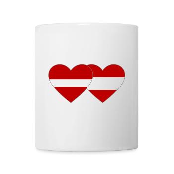 Latvia Austria Flag Heart - Mug - white - Front
