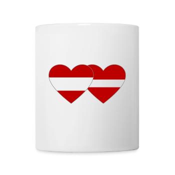 Austria Latvia Flag Heart - Mug - white - Front