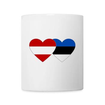 Austria Estonia Flag Heart - Mug - white - Front