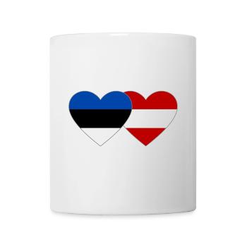 Estonia Austria Flag Heart - Mug - white - Front