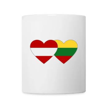 Österreich Litauen Flagge Herz - Tasse - Weiß - Vorne