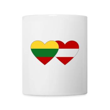 Lithuania Austria Flag Heart - Mug - white - Front