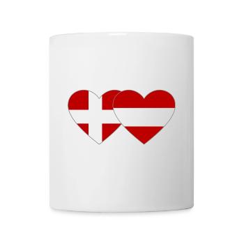 Denmark Austria Flag Heart - Mug - white - Front