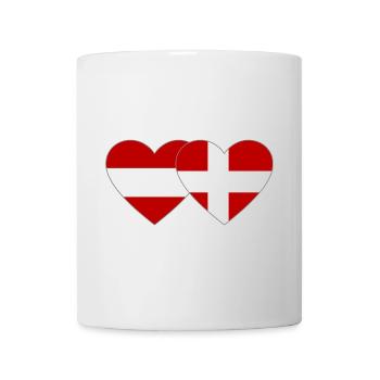 Austria Denmark Flag Heart - Mug - white - Front