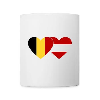 Belgium Austria Flag Heart - Mug - white - Front