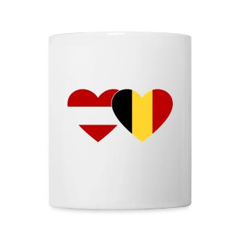 Austria Belgium Flag Heart - Mug - white - Front