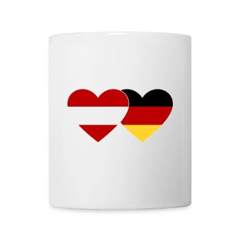 Austria Germany Flag Heart - Mug - white - Front