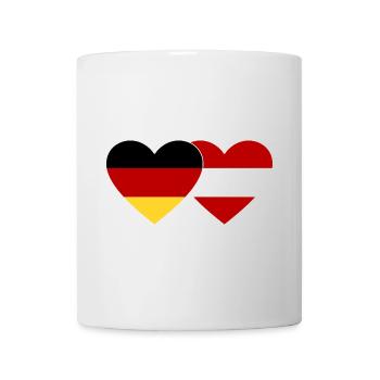 Germany Austria Flag Heart - Mug - white - Front