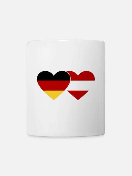 Deutschland Österreich Flagge Herz - Tasse - Weiß