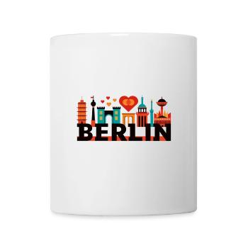 La ligne d’horizon de Berlin avec des symboles d’amour - Mug blanc - blanc - Devant