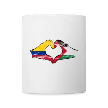 Colombie Palestine drapeau mains forme de coeur utilisé - Mug blanc - blanc - Devant