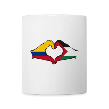 Colombie Palestine drapeau mains forme de coeur - Mug blanc - blanc - Devant