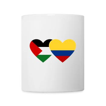 Palestine Colombia Flag Heart - Mug - white - Front