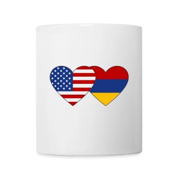 USA Armenien Flagge Herz - Tasse - Weiß - Vorne