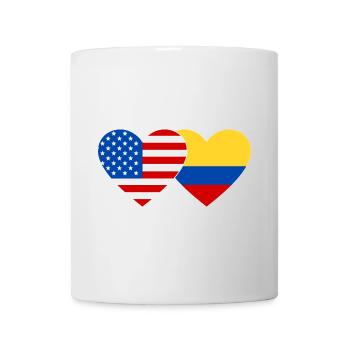 USA Colombia Flag Heart - Mug - white - Front