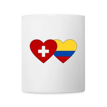 Switzerland Colombia Flag Heart - Mug - white - Front