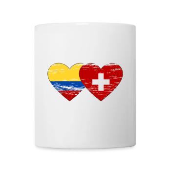 Colombie Suisse Drapeau Coeur utilisé - Mug blanc - blanc - Devant