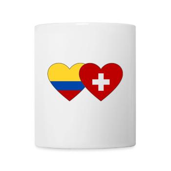 Colombia Switzerland Flag Heart - Mug - white - Front