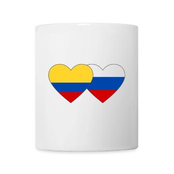 Colombie Russie Drapeau Coeur - Mug blanc - blanc - Devant