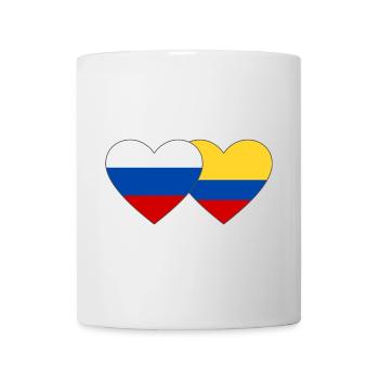Russie Colombie Drapeau Coeur - Mug blanc - blanc - Devant
