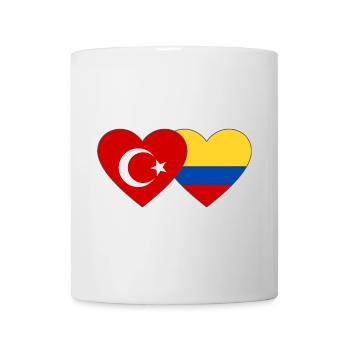 Turkey Colombia Flag Heart - Mug - white - Front