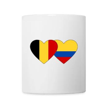Belgium Colombia Flag Heart - Mug - white - Front