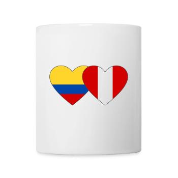 Colombie Pérou Drapeau Coeur - Mug blanc - blanc - Devant