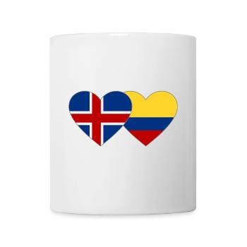 Iceland Colombia Flag Heart - Mug - white - Front