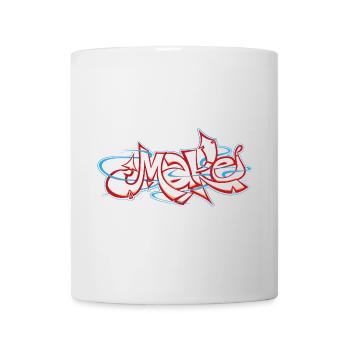 Rotes Graffiti des Wortes make - Tasse - Weiß - Vorne