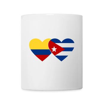 Kolumbien Kuba Flagge Herz - Tasse - Weiß - Vorne