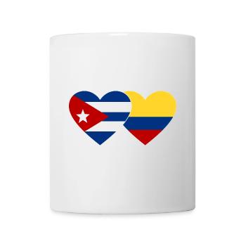 Cuba Colombia Flag Heart - Mug - white - Front