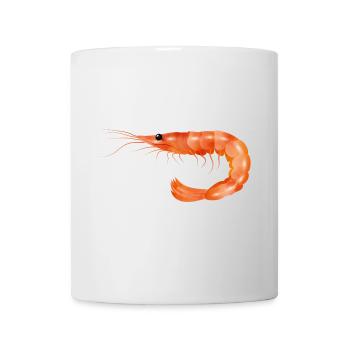 rosarote Garnele oder Shrimp von Hand gezeichnet - Tasse - Weiß - Vorne