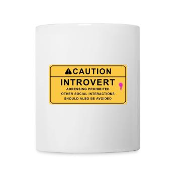 Caution Introvert - Tasse - Weiß - Vorne