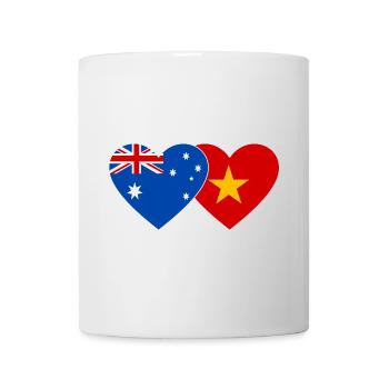 Australien Vietnam Flagge Herz - Tasse - Weiß - Vorne