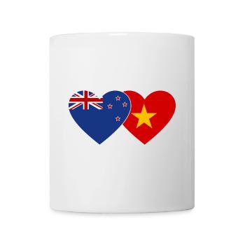 Neuseeland Vietnam Flagge Herz - Tasse - Weiß - Vorne