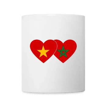 Vietnam Marokko Flagge Herz - Tasse - Weiß - Vorne