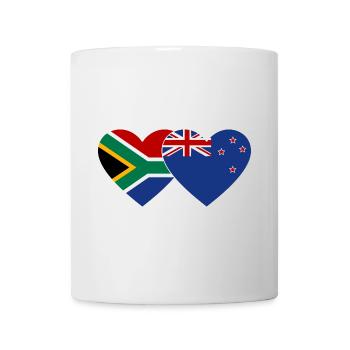 Südafrika Neuseeland Flagge Herz - Tasse - Weiß - Vorne