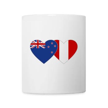 Neuseeland Peru Flagge Herz - Tasse - Weiß - Vorne