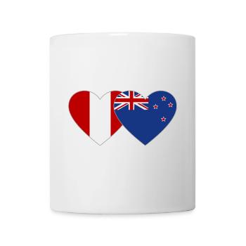 Peru Neuseeland Flagge Herz - Tasse - Weiß - Vorne