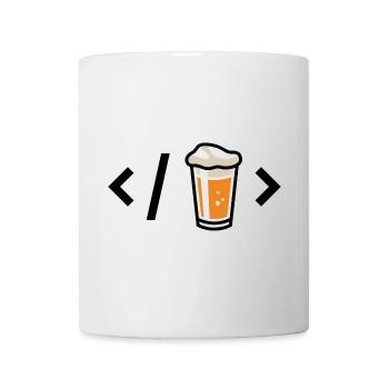 Beer Glass Icon with Foam - Mug - white - Front