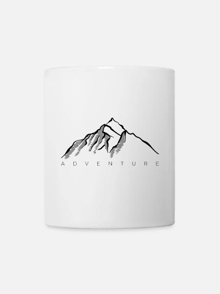 Graue Bergsilhouette - Tasse - Weiß