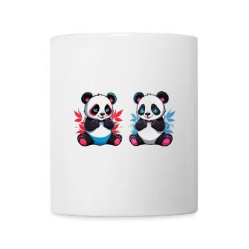 Frère et sœur panda - Mug blanc - blanc - Devant