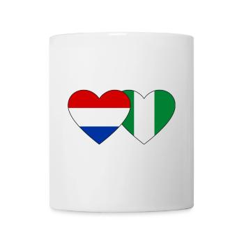 Holland Nigeria Flag Heart - Mug - white - Front