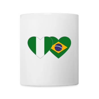 Drapeau du Nigeria Brésil Cœur - Mug blanc - blanc - Devant