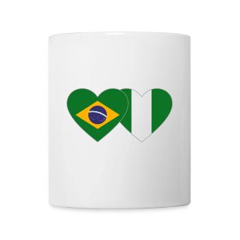 Brazil Nigeria Flag Heart - Mug - white - Front