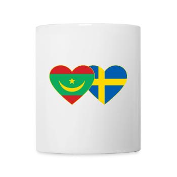 Mauritanie Suède Drapeau Coeur - Mug blanc - blanc - Devant