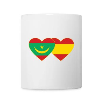 Mauritanie Espagne Drapeau Coeur - Mug blanc - blanc - Devant