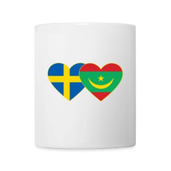 Suède Mauritanie Drapeau Coeur - Mug blanc - blanc - Devant
